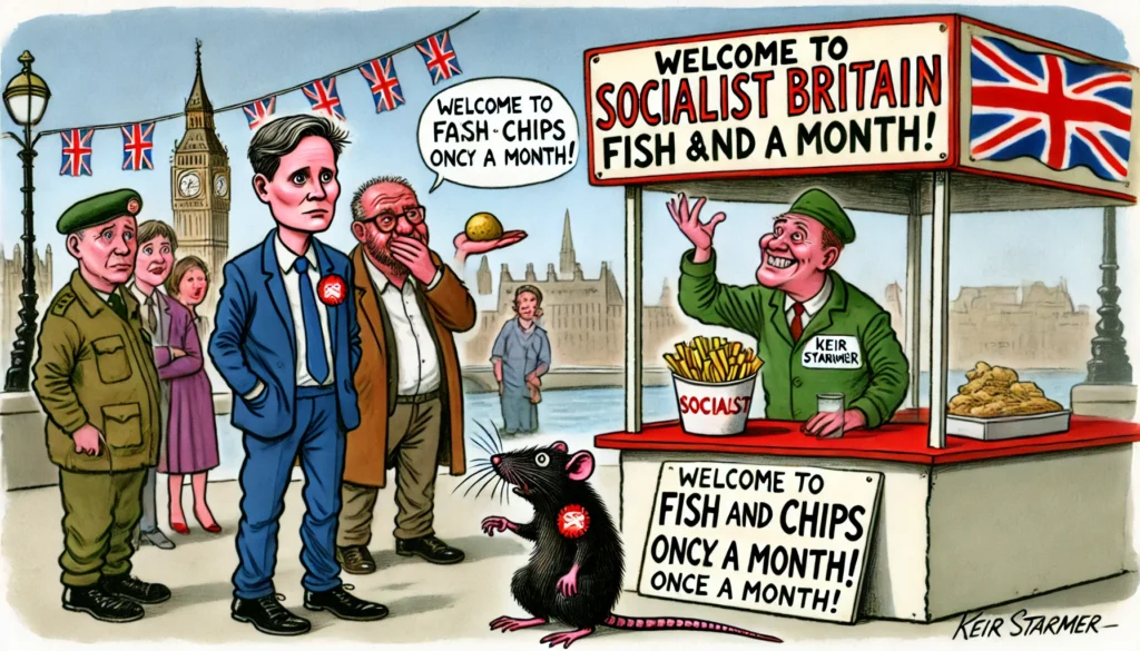 Keir Starmer:  “Let them eat fish and chips…”